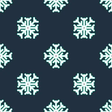 Line Snowflake icon isolated seamless pattern on black background. Vector 스톡 일러스트