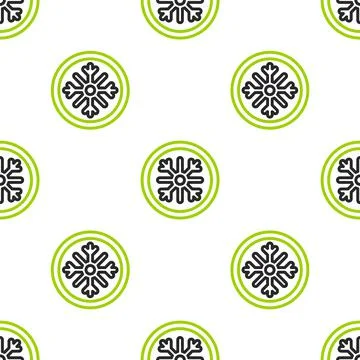 Line Snowflake icon isolated seamless pattern on white background. Vector Stock Illustration