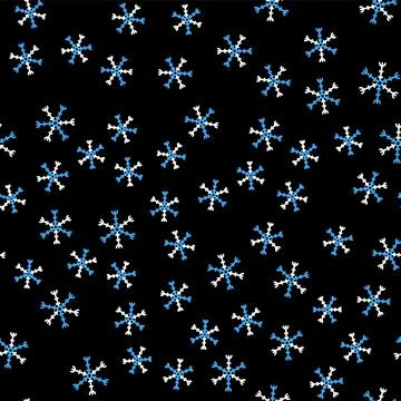 Line Snowflake icon isolated seamless pattern on black background. Vector Stock Illustration
