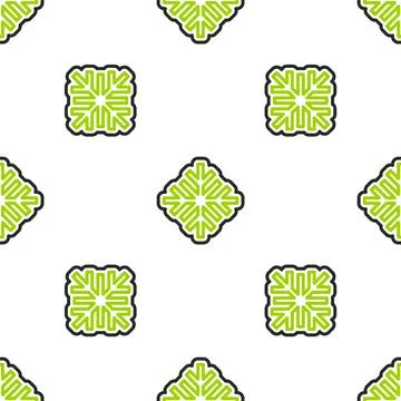 Line Snowflake icon isolated seamless pattern on white background. Vector Stock Illustration