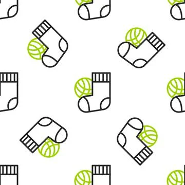 Line Socks icon isolated seamless pattern on white background. Vector Stock Illustration