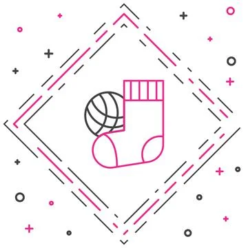 Line Socks icon isolated on white background. Colorful outline concept. Vecto Stock Illustration