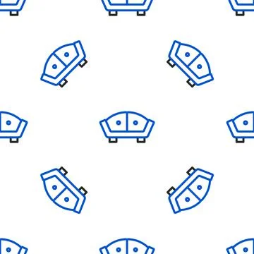Line Sofa icon isolated seamless pattern on white background. Colorful outline 스톡 일러스트