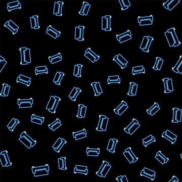 Line Sofa icon isolated seamless pattern on black background. Vector Illustrazione stock