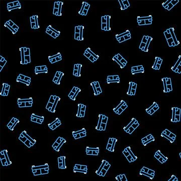 Line Sofa icon isolated seamless pattern on black background. Vector Illustrazione stock