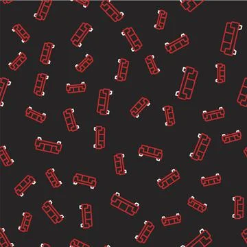 Line Sofa icon isolated seamless pattern on black background. Vector Illustrazione stock