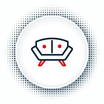 Line Sofa icon isolated on white background. Colorful outline concept. Vector Stock Illustration