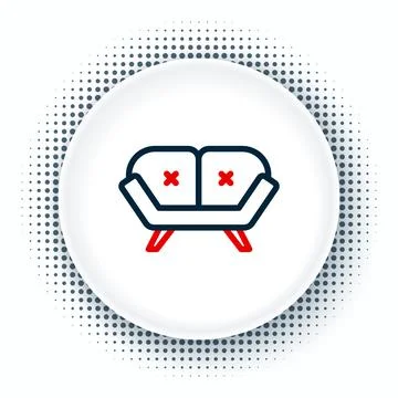 Line Sofa icon isolated on white background. Colorful outline concept. Vector Stock Illustration