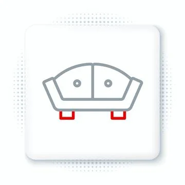 Line Sofa icon isolated on white background. Colorful outline concept. Vector Stock Illustration