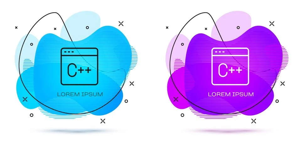 Line Software, web developer programming code icon isolated on white background Stock Illustration