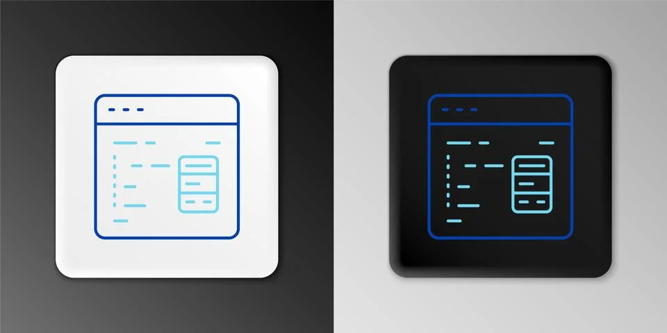 Line Software, web developer programming code icon isolated on grey background Stock Illustration