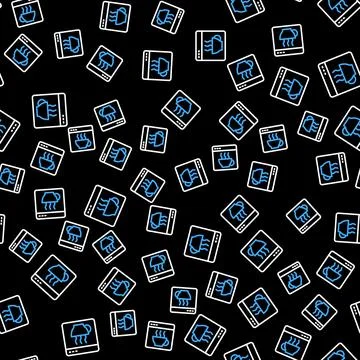 Line Software, web developer programming code icon isolated seamless pattern on Stock Illustration