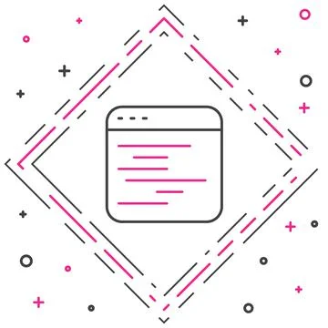 Line Software, web developer programming code icon isolated on white background Illustrazione stock