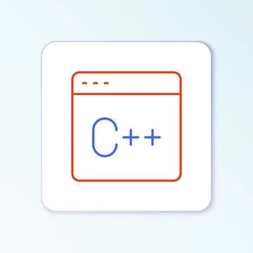 Line Software, web developer programming code icon isolated on white background Stock Illustration