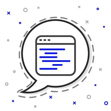 Line Software, web developer programming code icon isolated on white background Stock Illustration