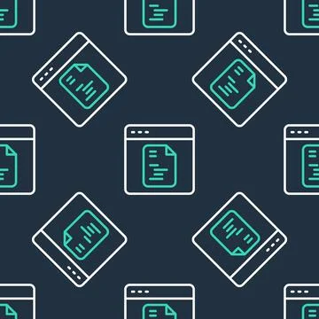 Line Software, web developer programming code icon isolated seamless pattern on Stock Illustration