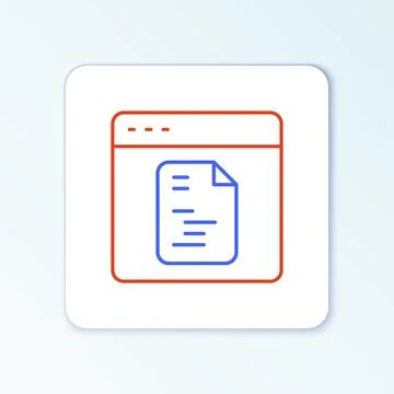 Line Software, web developer programming code icon isolated on white background Stock Illustration