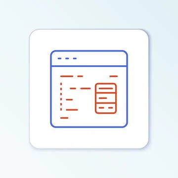 Line Software, web developer programming code icon isolated on white background Stock Illustration