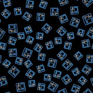 Line Software, web developer programming code icon isolated seamless pattern on Stock Illustration