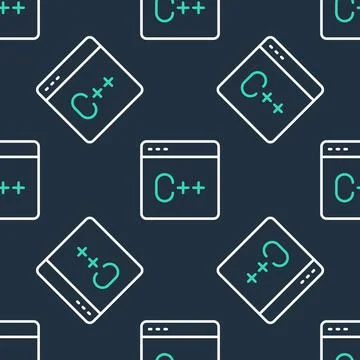 Line Software, web developer programming code icon isolated seamless pattern on Stock Illustration