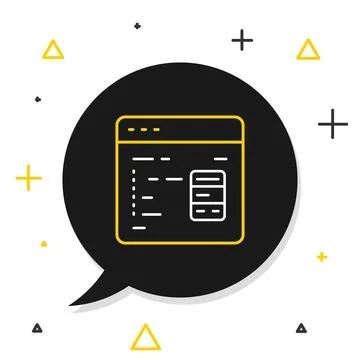 Line Software, web developer programming code icon isolated on white backgr.. Stock Illustration