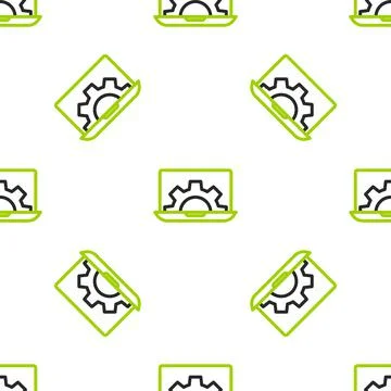 Line Software, web development, programming concept icon isolated seamless Stock Illustration