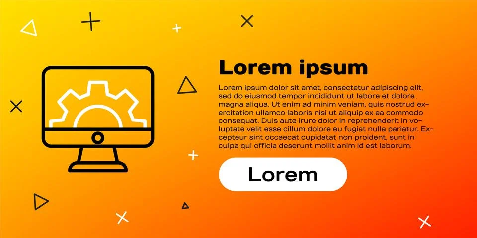 Line Software, web development, programming concept icon isolated on yellow Stock Illustration