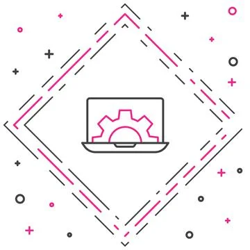 Line Software, web development, programming concept icon isolated on white Illustration