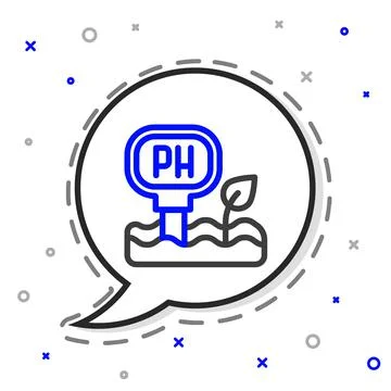 Line Soil ph testing icon isolated on white background. PH earth test. Colorful Illustrazione stock