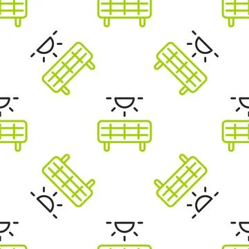 Line Solar energy panel icon isolated seamless pattern on white background イラスト素材