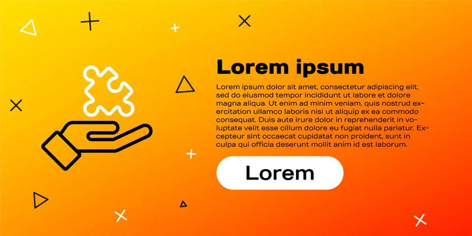 Line Solution to the problem in psychology icon isolated on yellow background Stock Illustration