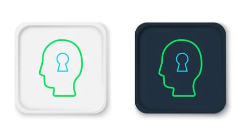 Line Solution to the problem in psychology icon isolated on white background Illustrazione stock