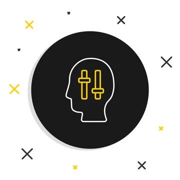 Line Solution to the problem in psychology icon isolated on white background 스톡 일러스트