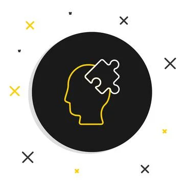 Line Solution to the problem in psychology icon isolated on white background Stock Illustration