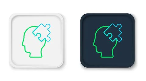 Line Solution to the problem in psychology icon isolated on white background Illustrazione stock