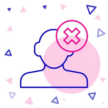 Line Solution to the problem in psychology icon isolated on white background Stockillustratie