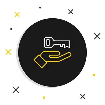 Line Solution to the problem in psychology icon isolated on white background Illustrazione stock