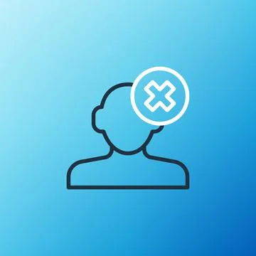 Line Solution to the problem in psychology icon isolated on blue background Stock Illustration