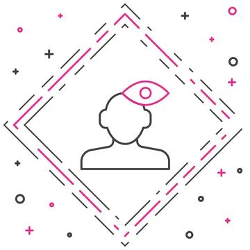 Line Solution to the problem in psychology icon isolated on white background 스톡 일러스트