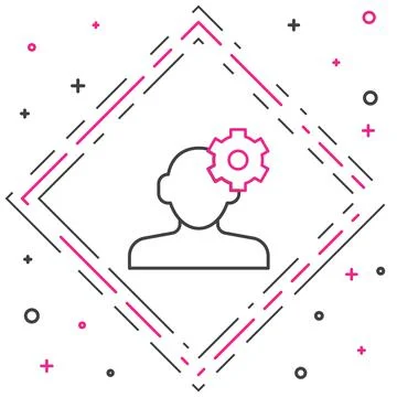 Line Solution to the problem in psychology icon isolated on white background Stockillustratie