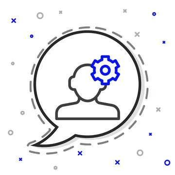 Line Solution to the problem in psychology icon isolated on white background Stock Illustration