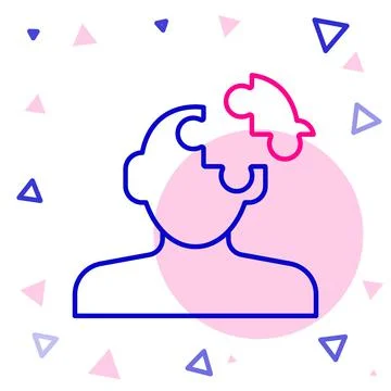 Line Solution to the problem in psychology icon isolated on white background. Stock Illustration