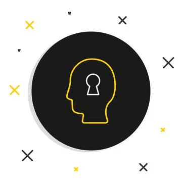 Line Solution to the problem in psychology icon isolated on white background. Stockillustratie