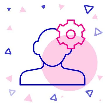 Line Solution to the problem in psychology icon isolated on white background. Illustrazione stock