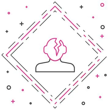 Line Solution to the problem in psychology icon isolated on white background. Illustrazione stock