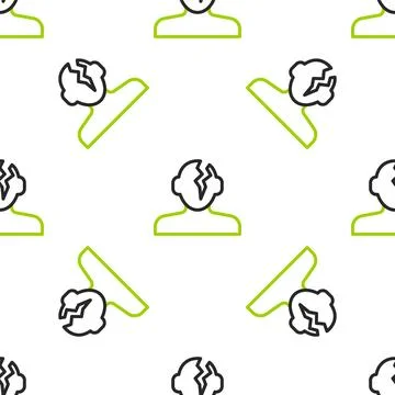 Line Solution to the problem in psychology icon isolated seamless pattern on 스톡 일러스트