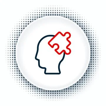 Line Solution to the problem in psychology icon isolated on white background Illustrazione stock