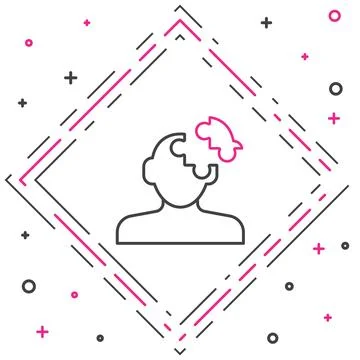 Line Solution to the problem in psychology icon isolated on white background Stockillustratie