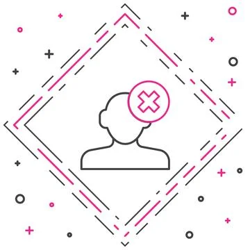 Line Solution to the problem in psychology icon isolated on white background Illustrazione stock