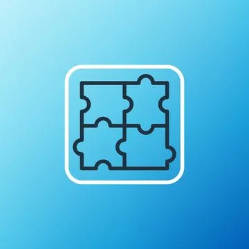 Line Solution to the problem in psychology icon isolated on blue background Stock Illustration